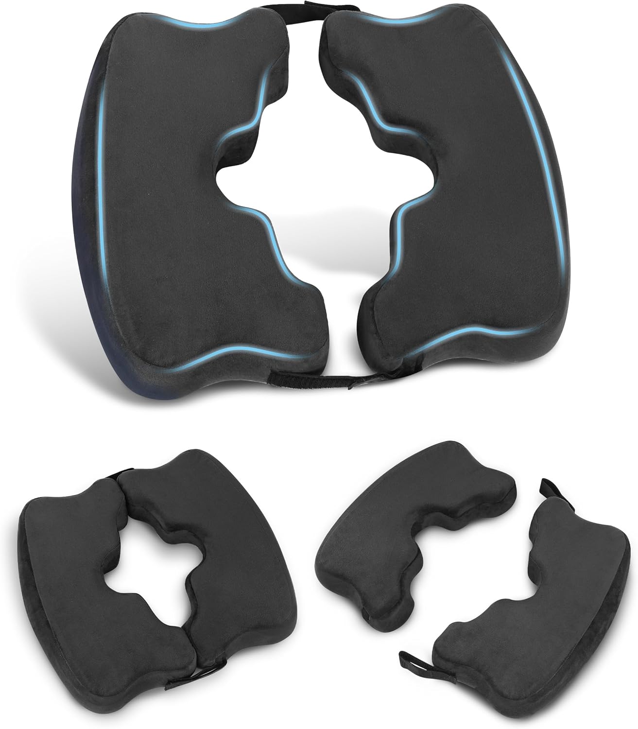 HOMCA Bed Sore Cushions for Butt, Memory Foam Bedsore Pressure Relief Cushion for Sleeping and Sitting, Hemorrhoid Cushion for Coccyx, Sciatica, Postpartum Recovery, and Surgery Rehabilitation(Black)