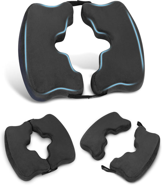 HOMCA Bed Sore Cushions for Butt, Memory Foam Bedsore Pressure Relief Cushion for Sleeping and Sitting, Hemorrhoid Cushion for Coccyx, Sciatica, Postpartum Recovery, and Surgery Rehabilitation(Black)