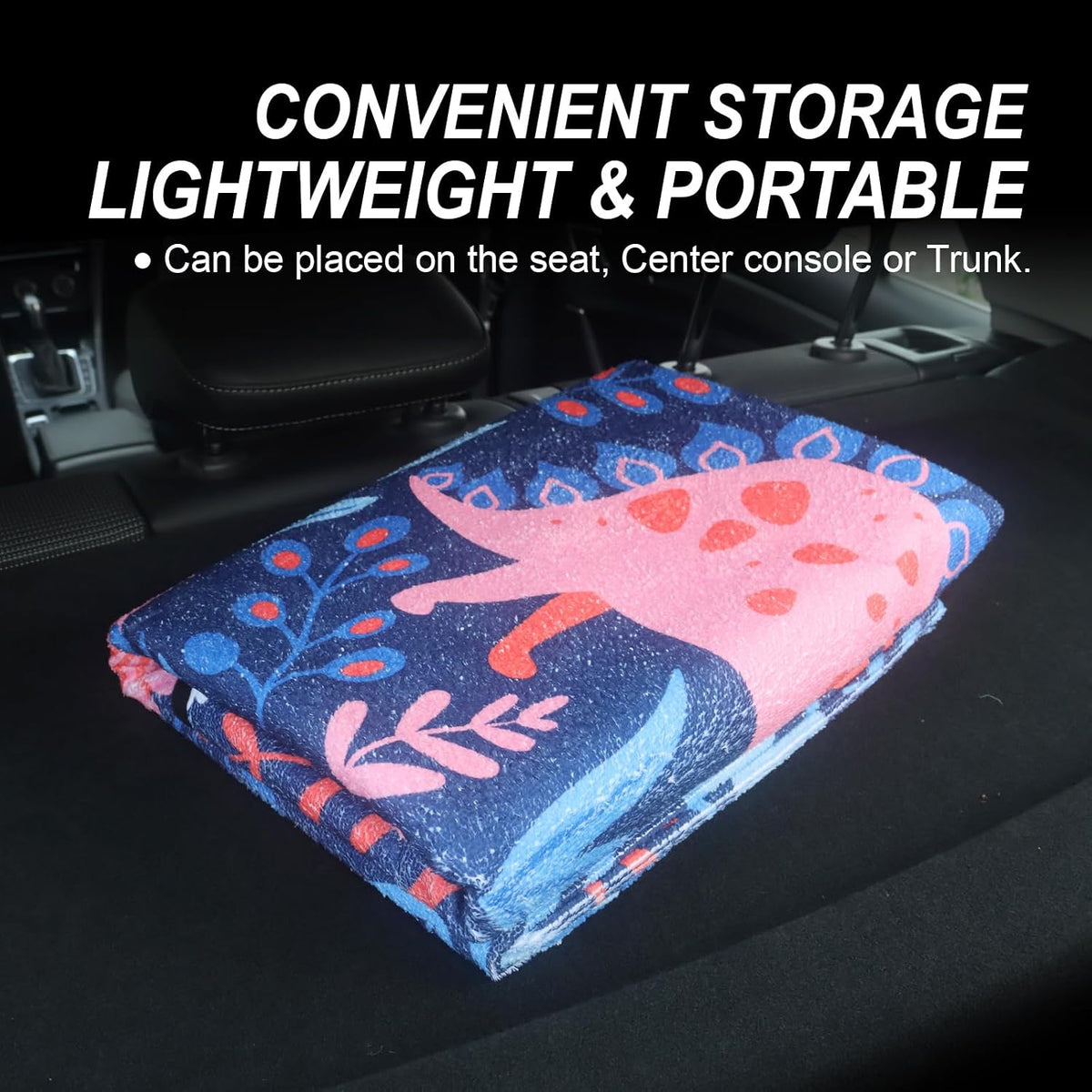 Sweat Towel Car Seat Cover Protector Front Seats for Gym Workout, Running, Swimming, Beach and Hiking, Waterproof Universal Seat Cover for Car, Trucks, Van & SUV (1, Dinosaur, Rear Seat)