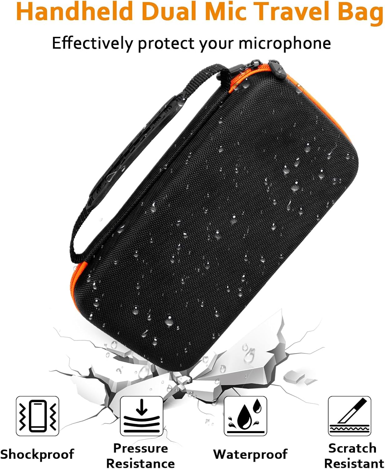 Wireless Microphone Case Compatible with J-B-L wireless Two Mic System, Partybox Mic Portable Storage Bag for Singing Karaoke, Handheld Mic Carrying Case for Receiver, Battery, Adapter(Box Only)