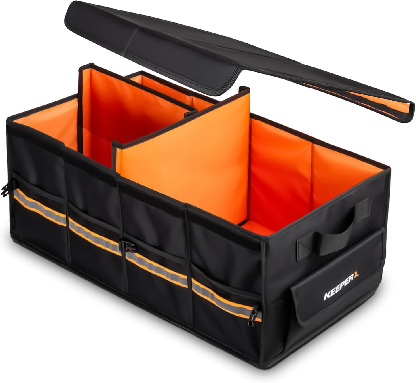 KEEPER Standard Trunk Organizer, 48L, Multi-Compartment Collapsible Car Organizers and Storage, Non-Slip Bottom, Suitable for SUV, Minivan, and Cars