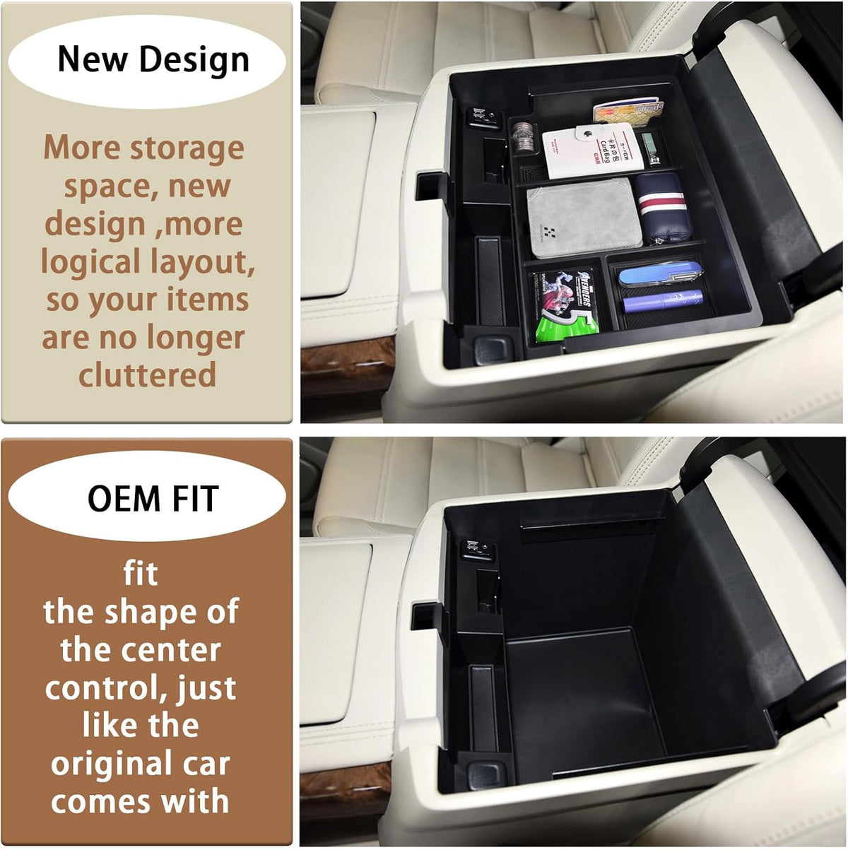 Full Center Console Organizer Tray for 2014-2018 Chevy Silverado/GMC Sierra