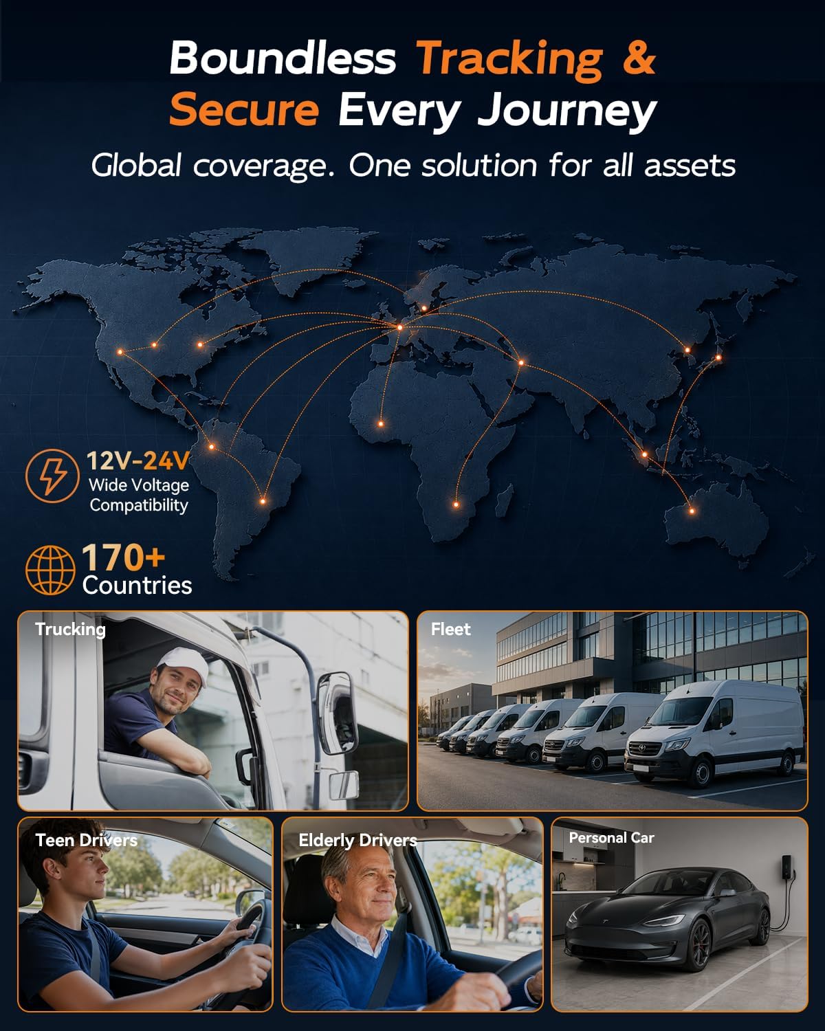 OBD GPS Tracker for Vehicles, No Subscription, No Monthly Fees, 4G LTE Built-in SIM, Data Plan Included, Plug & Play Car Tracker, Real-Time Location, Geofence Alerts for Cars & Fleets
