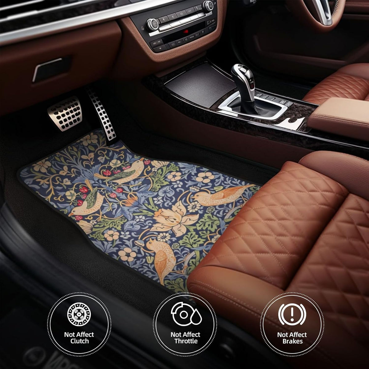 Artistic Fabric Car Floor Mats, William Morris