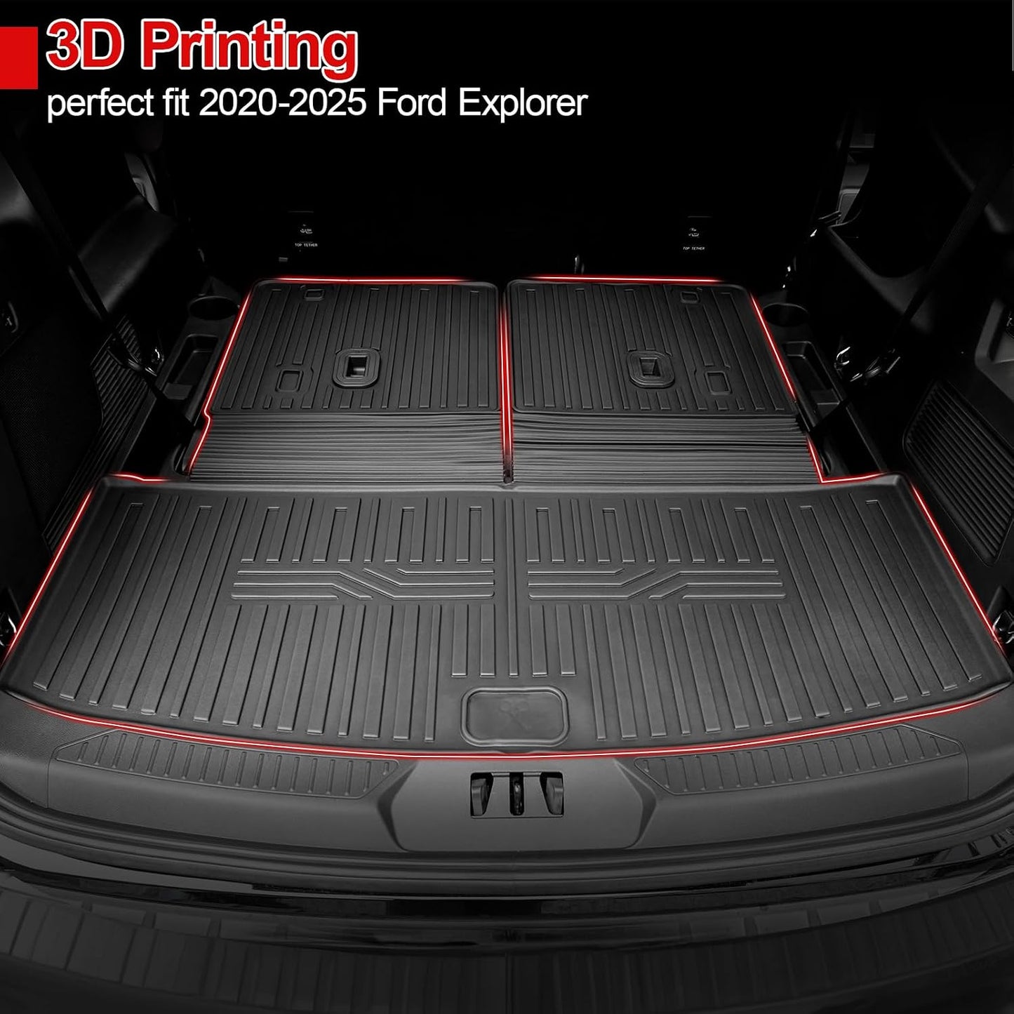 Cargo Mat for 2020-2025 2026 Ford Explorer Accessories All Weather Trunk Liner Replacement for 2025 2026 Ford Explorer ST Accessories 2024 2023 2022 2021