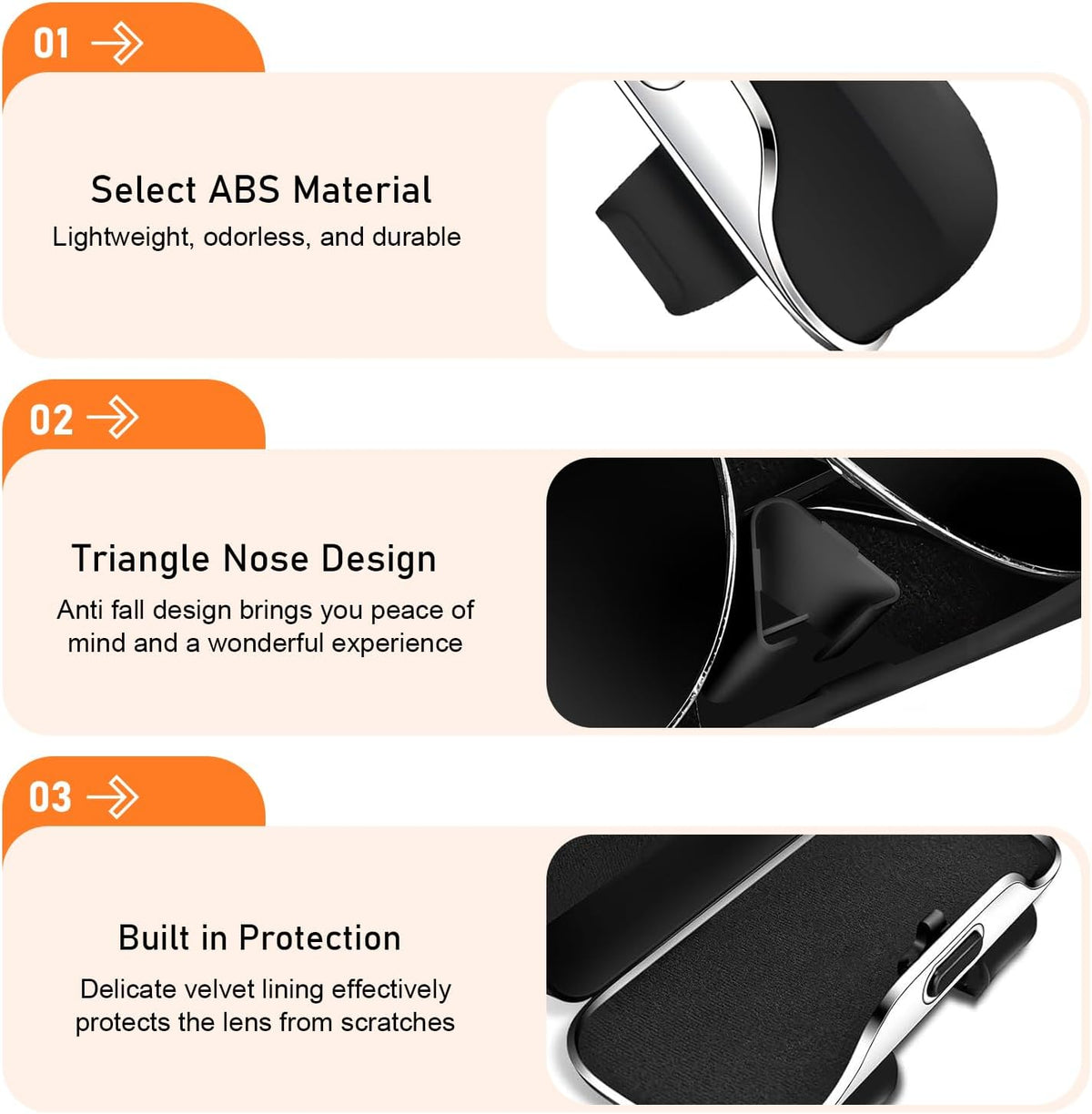 Car Visor Sunglass Holder, ABS Anti-scratch Eyeglasses Protection Case, Multi-function One-press Open Storage Box, Sun Visor Organizer Accessory for Most SUVs Sedans Trucks (Black)