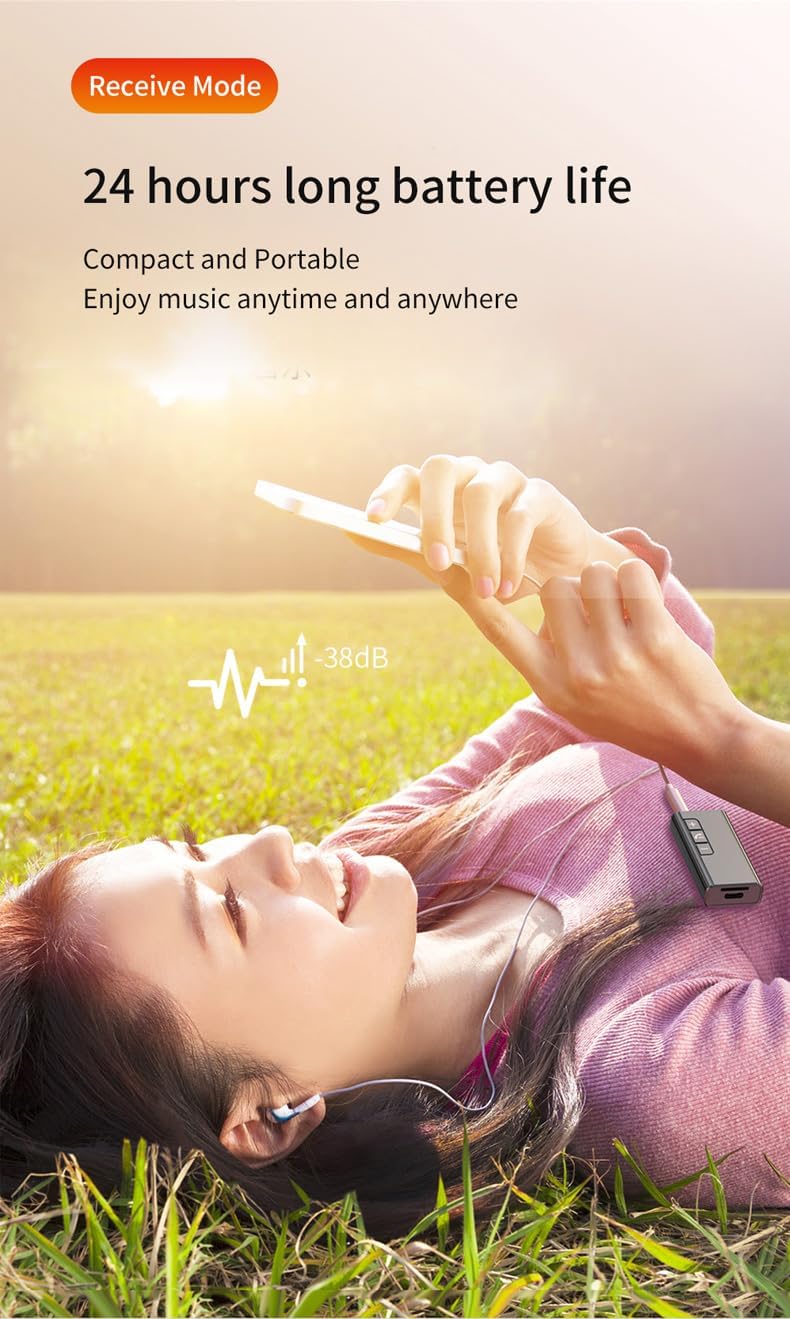 Bluetooth Receiver for Car, Aux Bluetooth Car Adapter, Bluetooth Receiver for Music Streaming with Bluetooth 5.1, Handsfree Calls, Dual Device Connection, for Car, Home Stereo, Headphones, Speakers