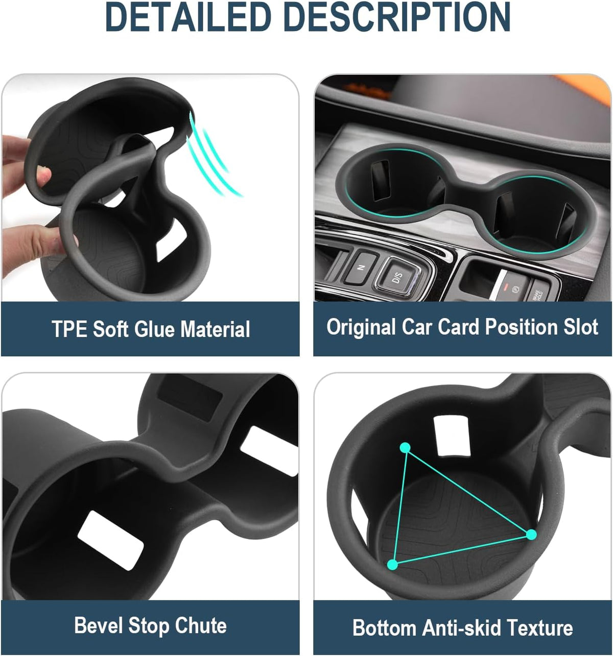 2026 Passport Center Console Cup Holder,for 2026 Honda Passport Accessories TPE Material Cupholder Coaster Liner Compatible with 2026 Honda Passport RTL/TrailSport/TrailSport Elite