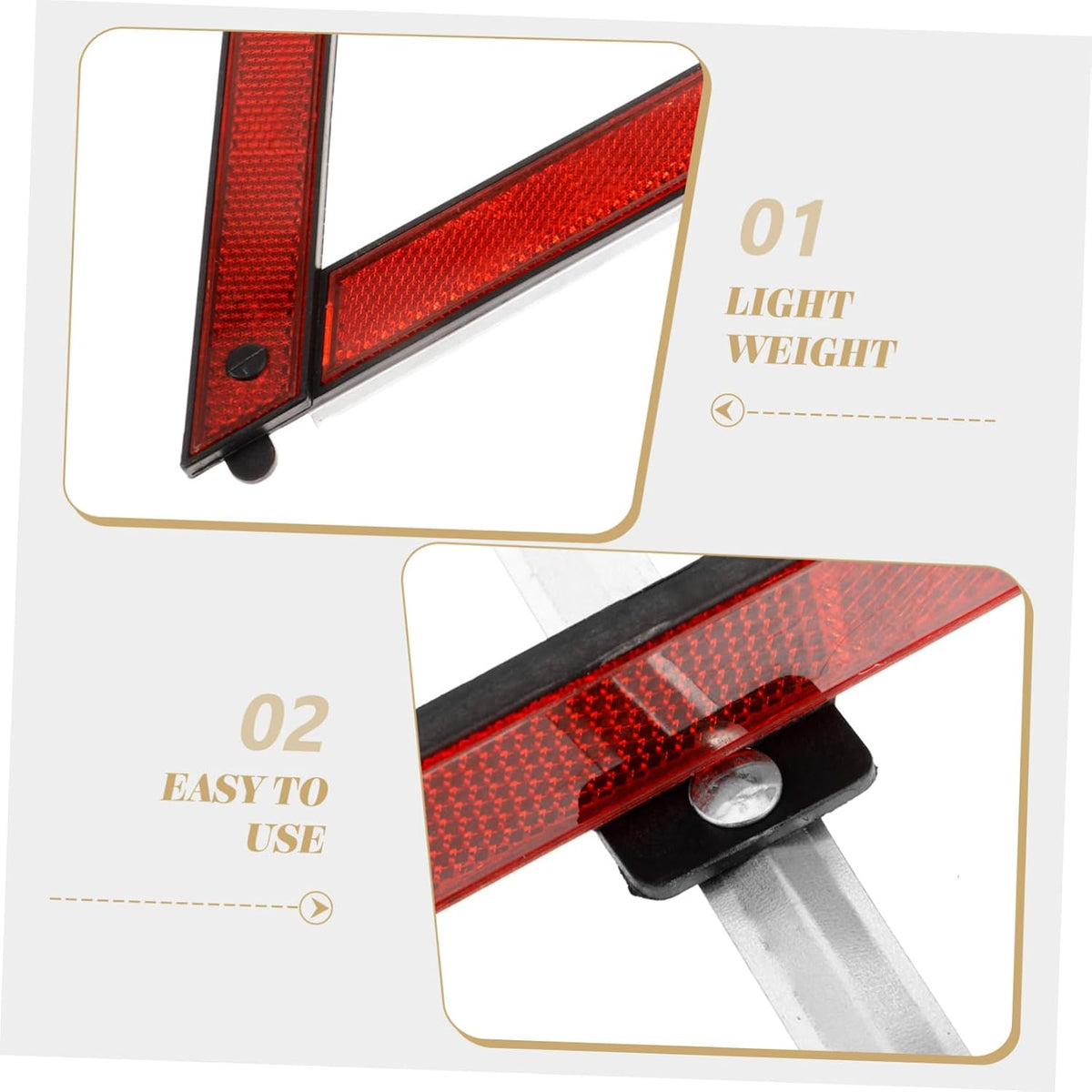 Reflective Roadside Warning Triangles 3pcs for Emergency Parking