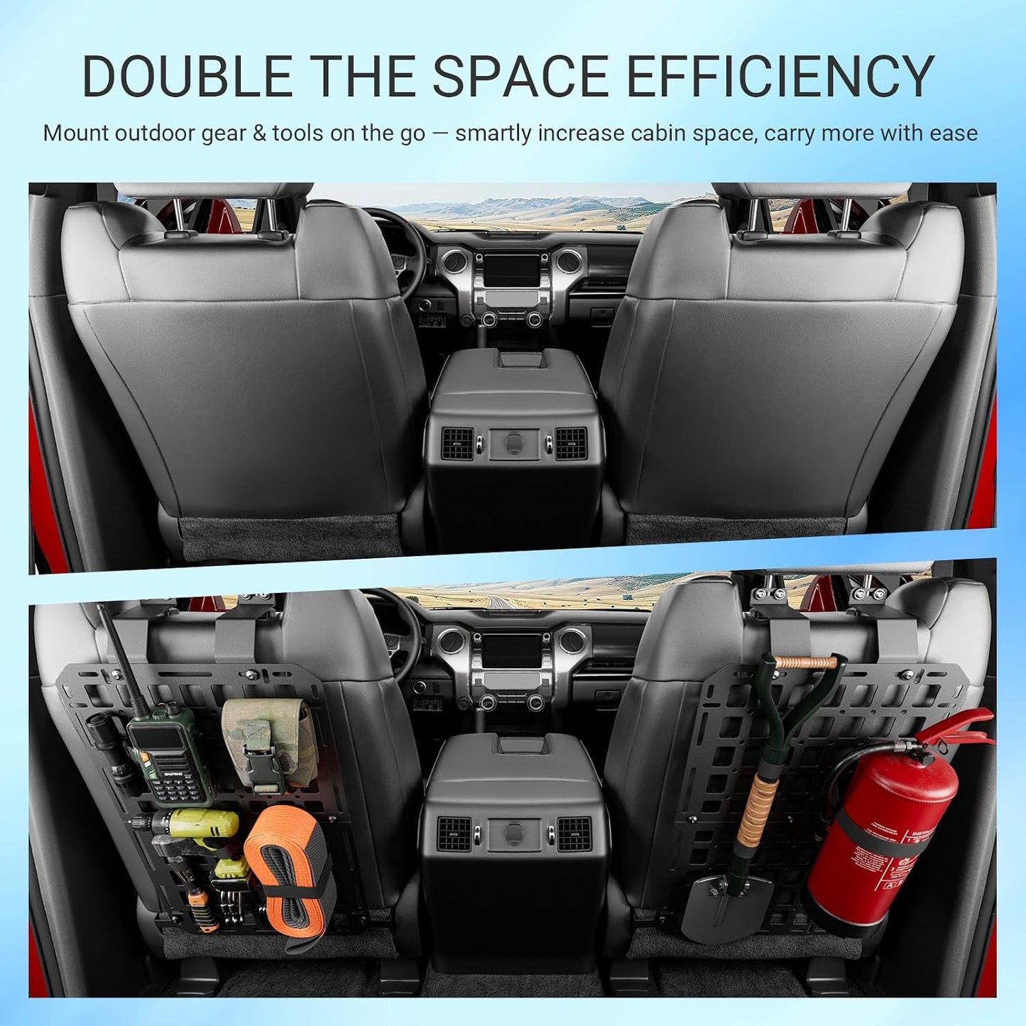 SZYANG 4PCS Seat Back Molle Panel Compatible with 2022-2026 Toyota Tundra Seatback Organizers for 2 Seats Tactical Truck Organizer Replacement for 2022-2026 Toyota Tundra Accessories