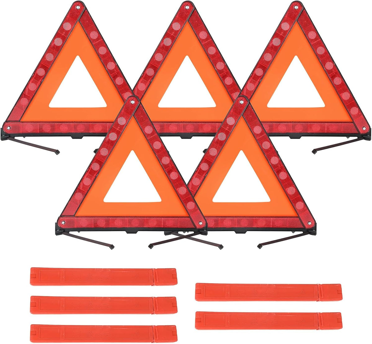 5 Pack Warning Triangles Safety Triangle Emergency Kit with Case