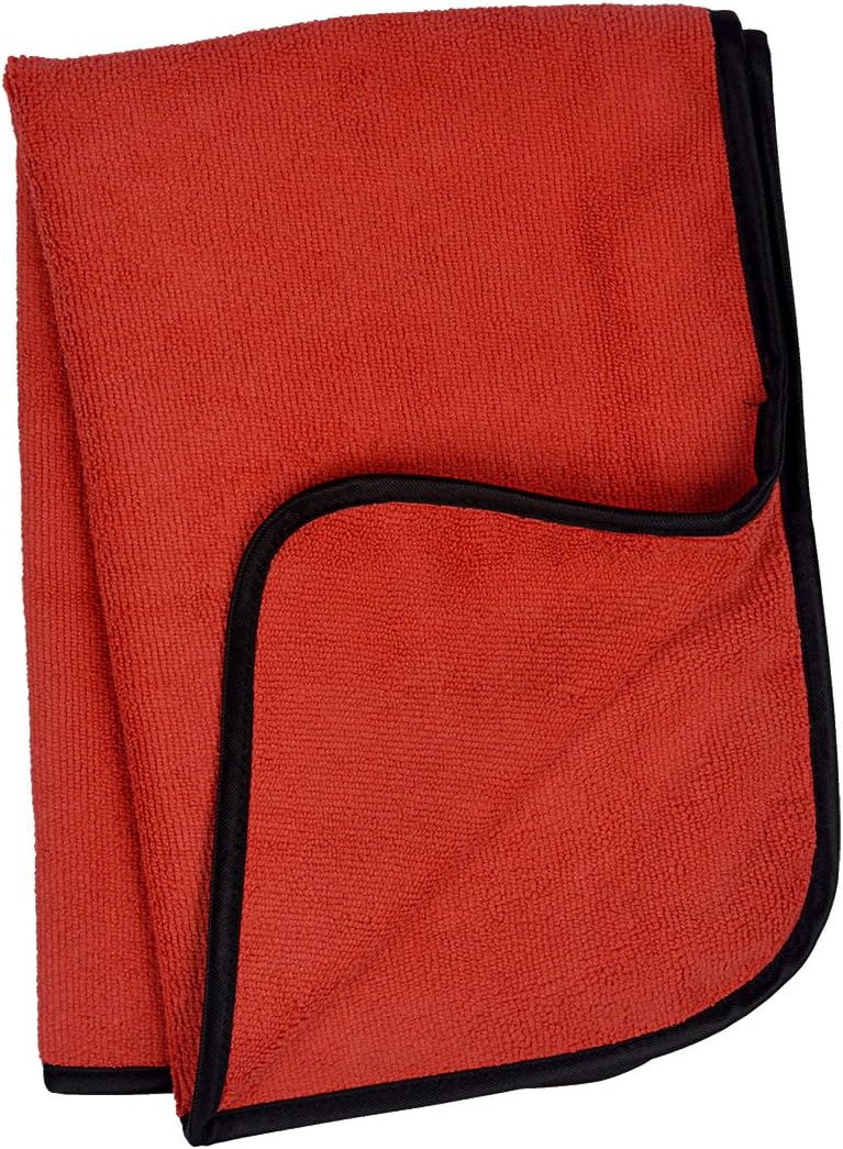 Detailer's Preference 390 GSM Premium Microfiber Towels, Ultra Soft, Lint-Free, Streak-Free, Highly Absorbent, Scratch-Free Cleaning & Drying Cloths for Auto, Home & Detailing, 16x24, 12-Pack, Red