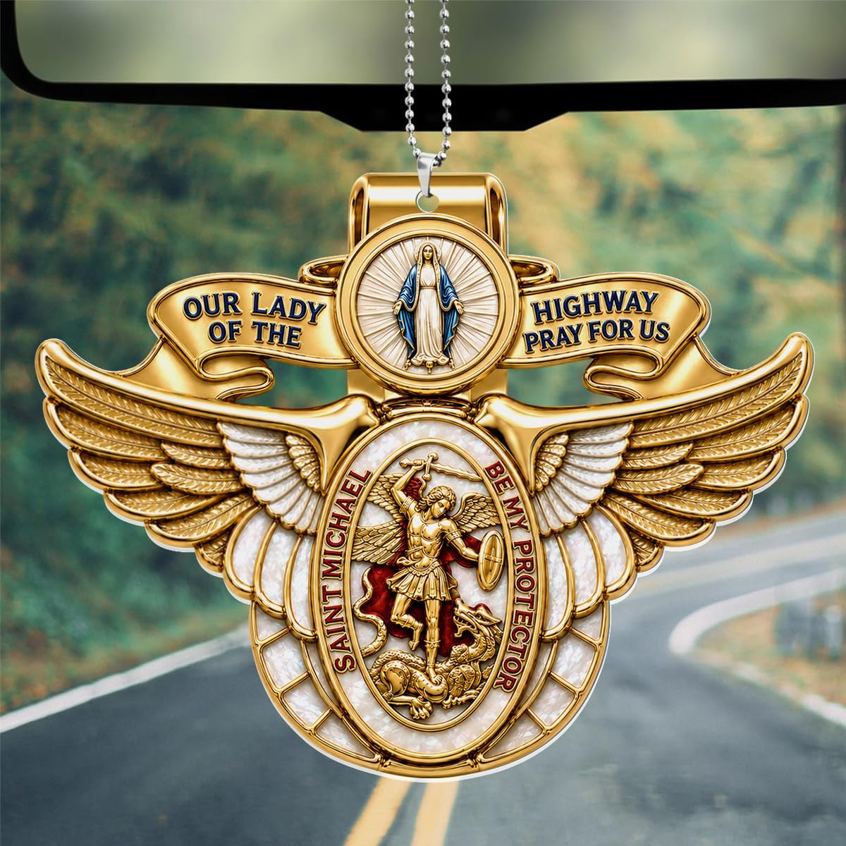 Joymade Car Acrylic Hanging Ornament, Blessed Journey Protector