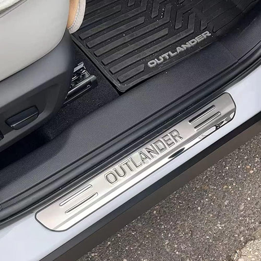 Car Door Sill Scuff Protector Accessories for Mitsubishi Outlander 2025 2023 2013-2022, Stainless Steel Door Entry Guard Plate Trim Cover, Auto Accessory Parts Kick Panels