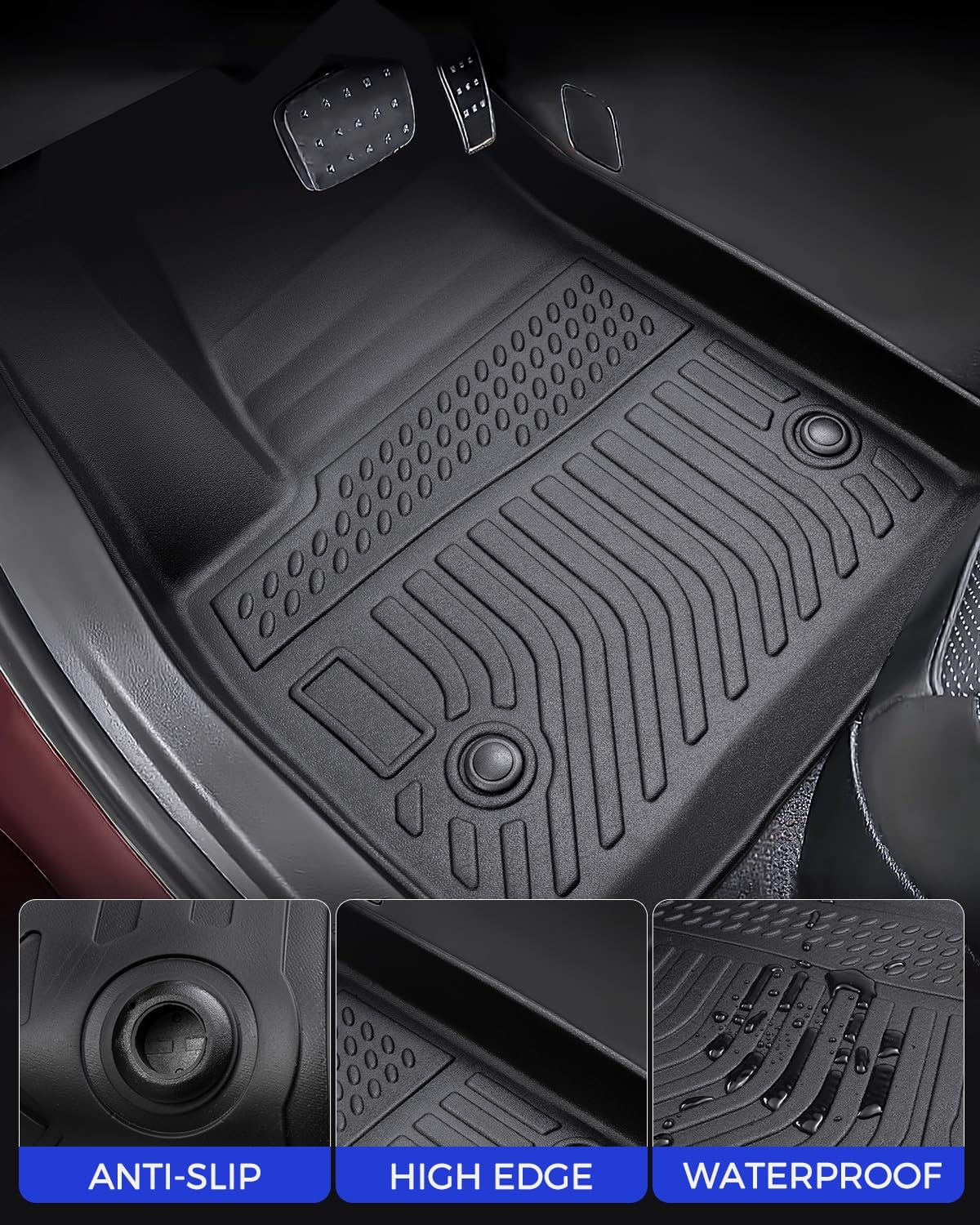 Floor Mats Cargo Liner for Chevrolet Chevy Blazer 2026 2025-2019 (Not EV & Not Trailblazer),All Weather Rubber Carpets for Base/L/LS/LT/Premier/RS Accessories 2023 2022 2021 2020 Car Rug Cover