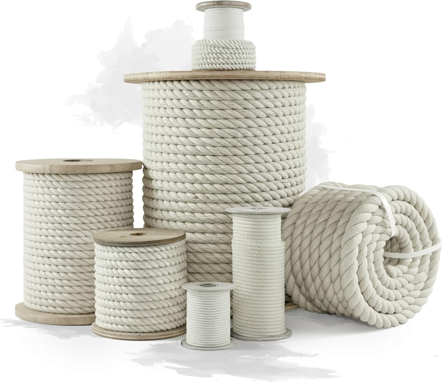 Pelican Rope 100% Cotton Twisted Rope, Natural Macrame Cord for Crafts, Pet Toys, Safe for Animals, DIY, Gardening,Indoor/Outdoor, Soft, Durable, Low-Stretch, 3/8" x 25ft