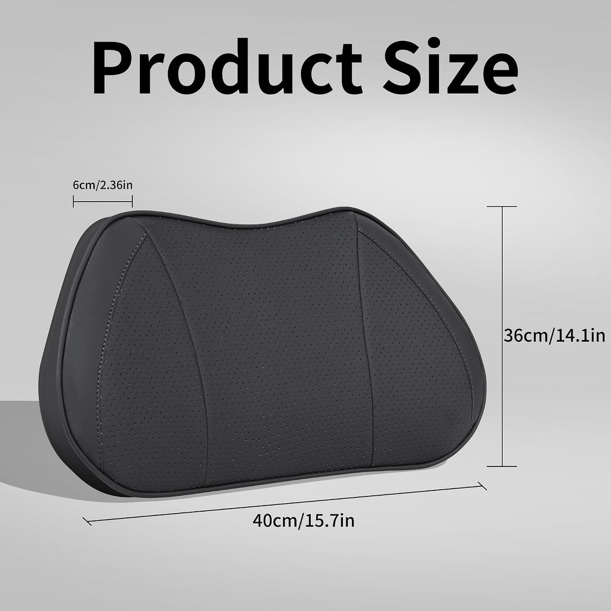 Car Lumbar Support Pillow for Driving Seat, Black, 1 Pack