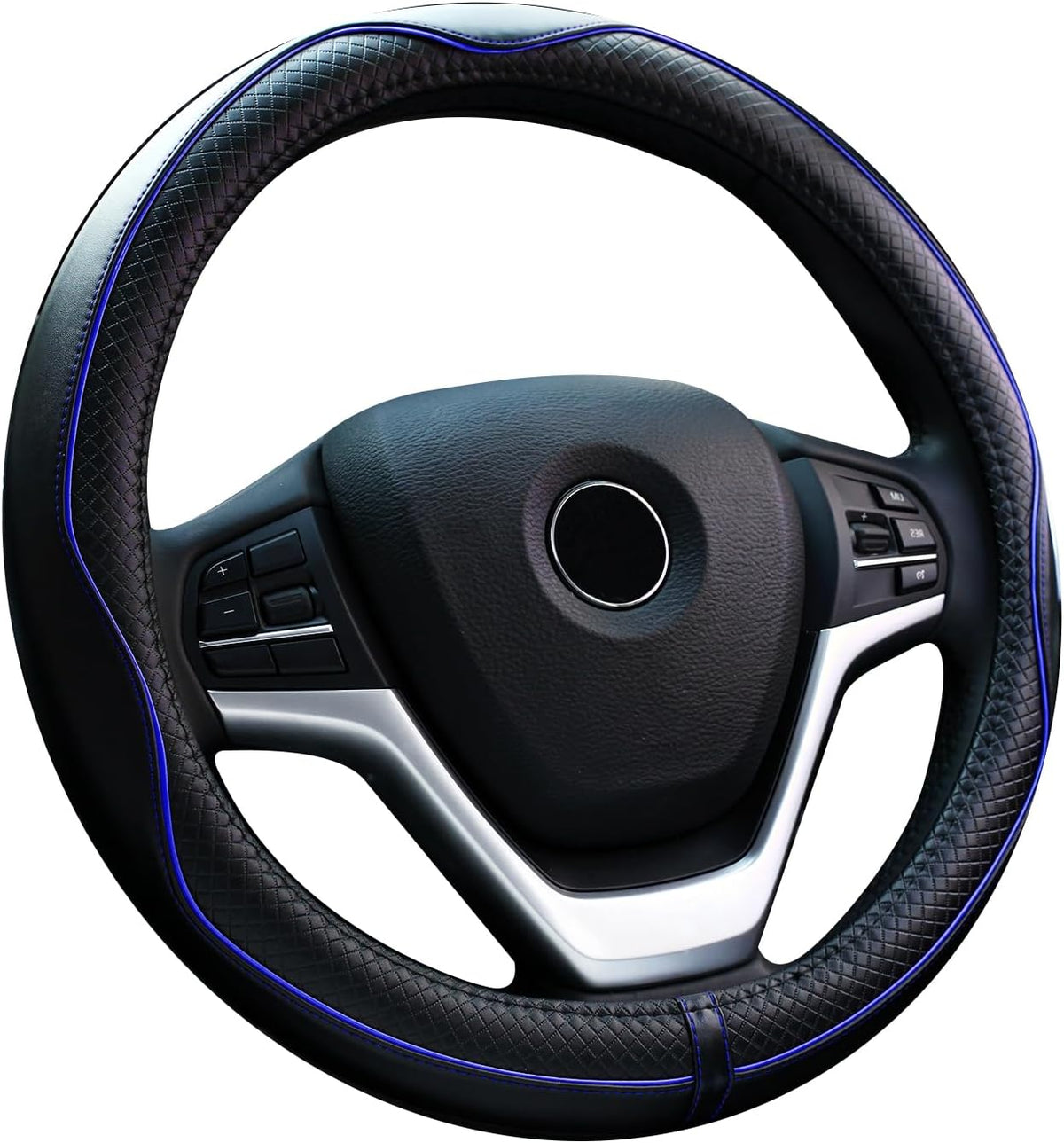 Valleycomfy Steering Wheel Covers Universal 15 inch - Genuine Leather