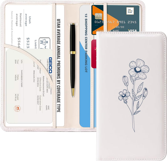 CoBak Car Registration and Insurance Holder | Vehicle Glove Box Organizer, Auto Truck Compartment Document Case with Magnetic Closure for Insurance & Driver License