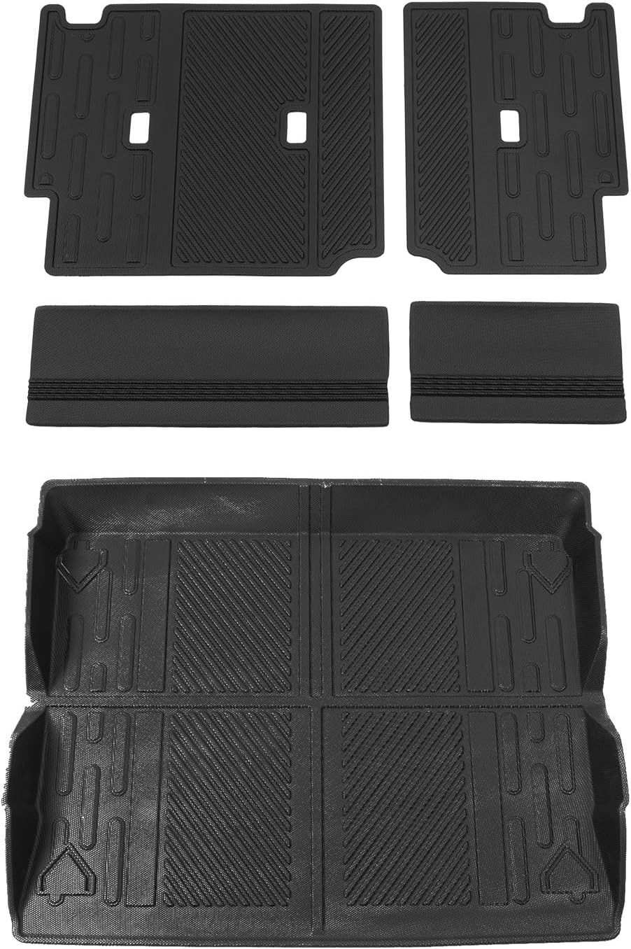 Cargo Mat Compatible with 2021 2022 2023 2024 2025 2026 Ford Bronco Trunk Mat Back Seat Cover Protector Cargo Liner Split Seat Kick Mat for Ford Bronco Accessories 4 Door