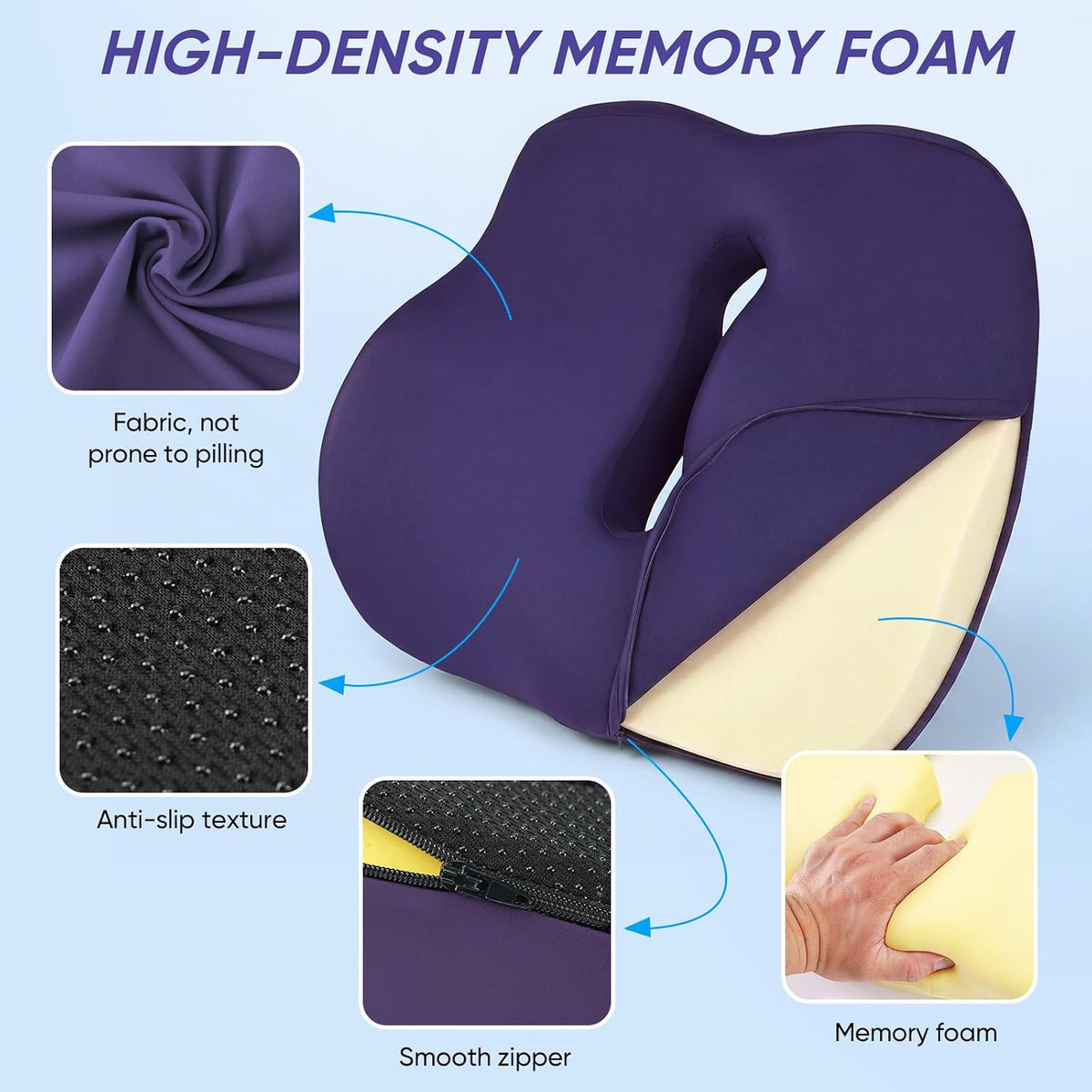 Seat Cushion for Car, Comfortable Driving Support Pad
