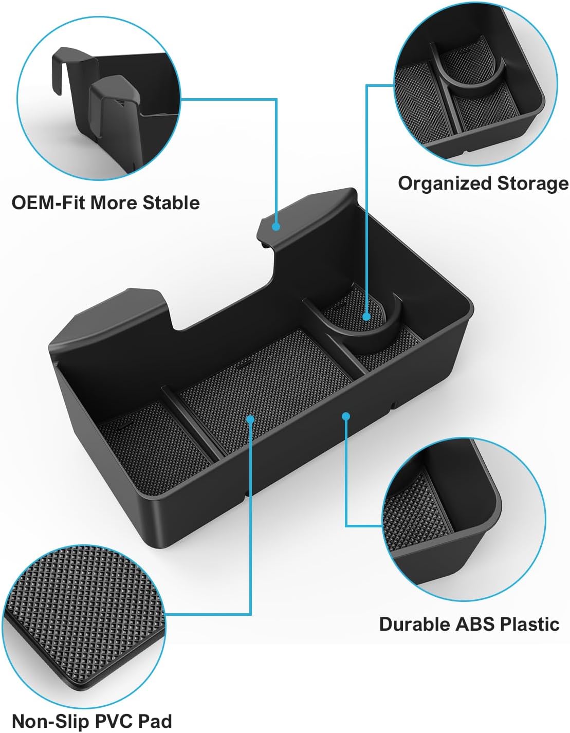 Center Console Hanging Organizer Box with Compartments Compatible with 2019-2026 Chevy Silverado/GMC Sierra 1500, 2020-2026 Silverado/Sierra 2500HD 3500HD Accessories (Split-Bench Folding Seat Only)