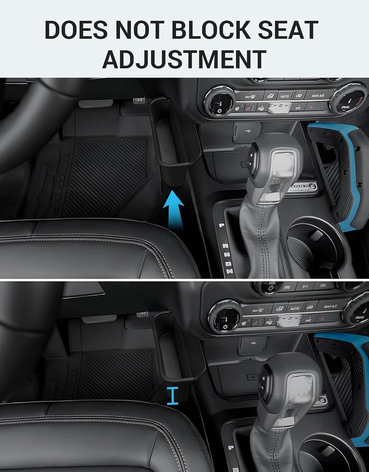 Ecarzo Center Console Shifter Storage Box for Bronco 2026 2025 2024 2023 2022 2021 Accessories, Organizer Gear Shift Storage Tray Additional Interior Gear Side Storage Bronco Accessories 2/4 Door