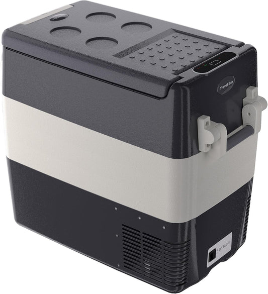 12V Car Refrigerator, 53QT Dual Zone Portable Refrigerator, Electric Cooler & Car Fridge, Plug In Cooler, Car Cooler for SUV, RV, Camping, Road Trips, Freezer 0°F-50°F, 12V/24V DC, 110-240V AC