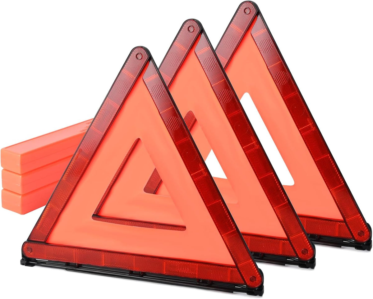 Emergency Warning Triangles, 6 Pack with Packaging Foldable Warning Reflective Triangle Warning Kit, Emergency Triangle for Vehicles, Car Road Reflective Kit for Vehicles Breakdown
