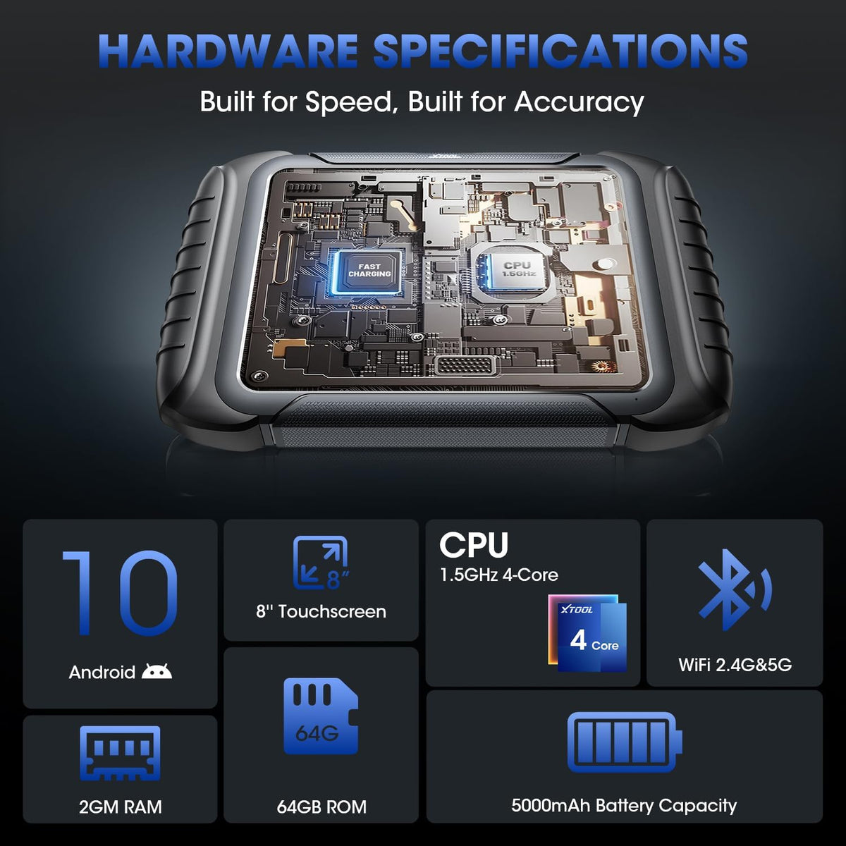 XTOOL D8BT V3.0 OBD2 Scanner, Bidirectional Scan Tool, ECU Coding