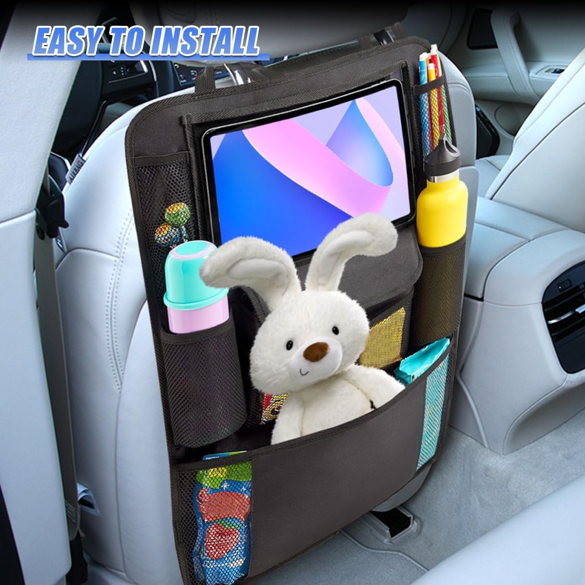 Car Backseat Organizer, with 12" Touch Screen Tablet Holder (2PCS)