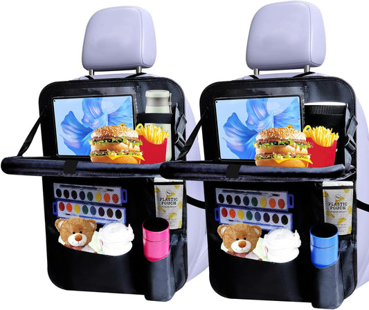 Backseat car organizer(2-Pack),9 storage pockets, car organizer with tablet holder,Car travel essentials for long trips，Car organizers and storage