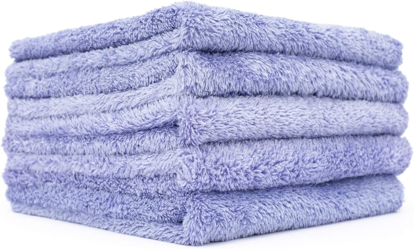 The Rag Company - Eagle Edgeless 350 (5-Pack) Professional Korean 70/30 Blend Super Plush Microfiber Detailing Towels, 350GSM, 16in x 16in, Lavender