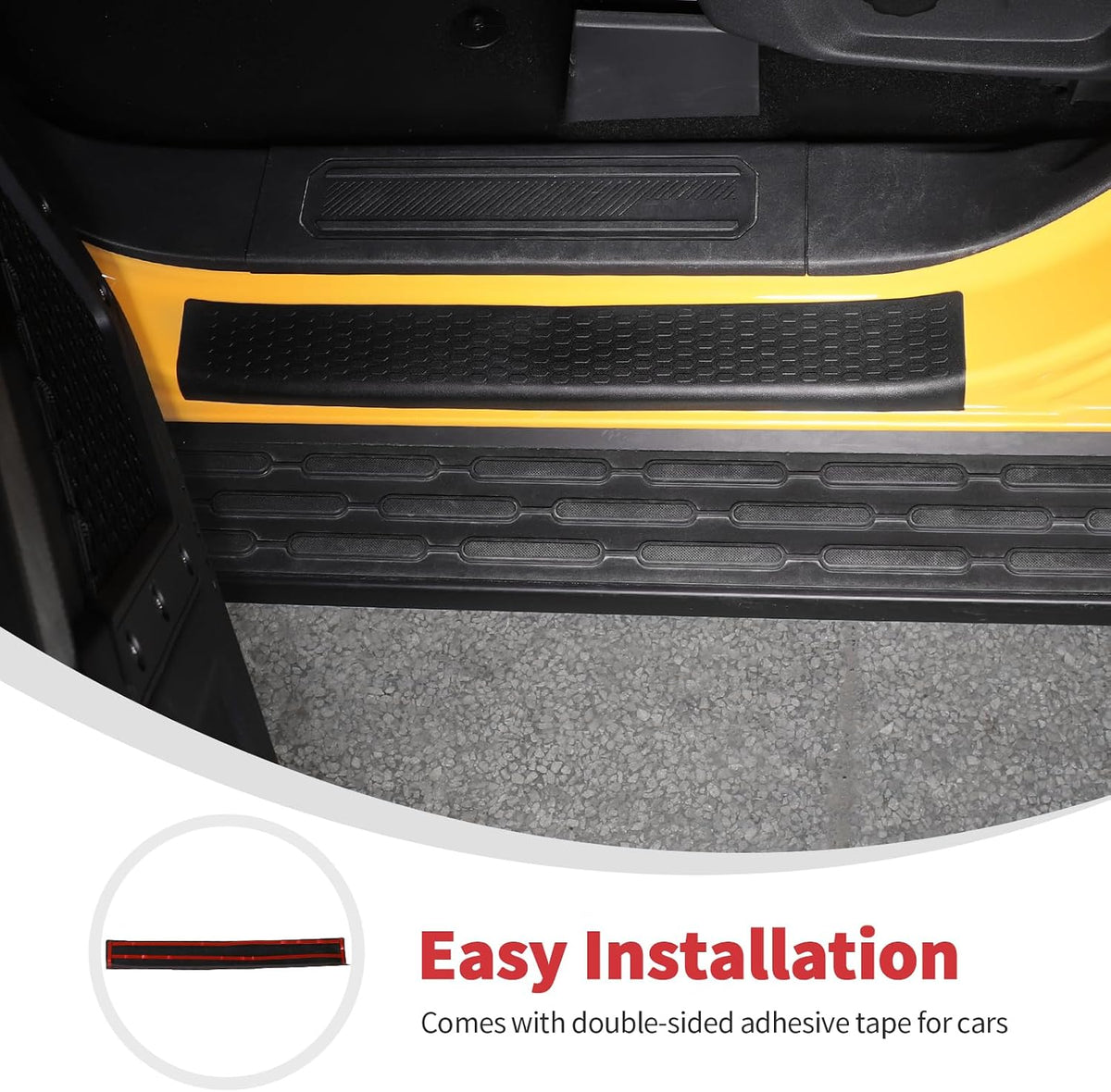 Linskip Door Sill Protector with Anti-Slip for 2 Door Ford Bronco 2021-2026