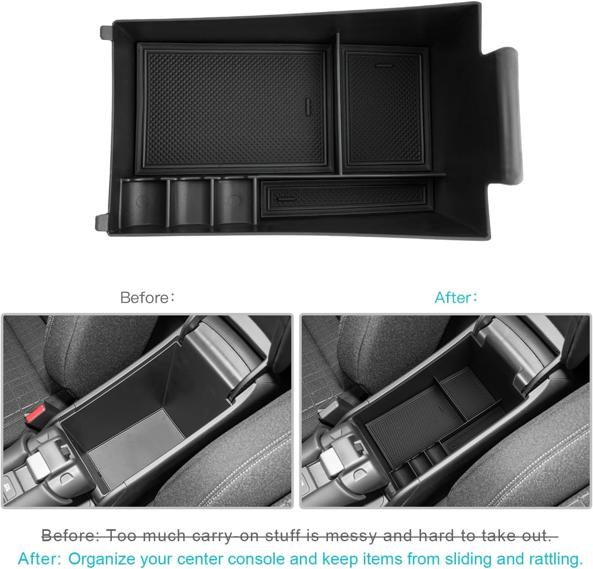 CDEFG 2025 2026 2027 HR-V Center Console Organizer Tray for 2023-2026 2027 Honda HRV HR-V Accessories Middle Console Armrest Tray Storage Box Secondary Insert Coin Container Car Interior Accessory