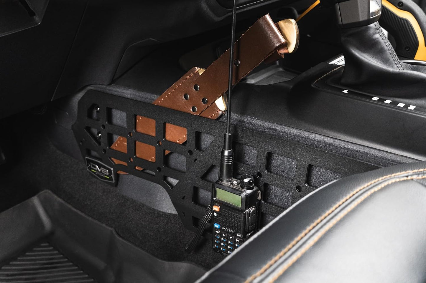 DV8 Center Console Molle Panels for 2021-2026 Ford Bronco Quick Gear Mount | Access & Accessories, Durable Steel Construction, Black Powder Coat Finish, Driver & Passenger Side Panels Included