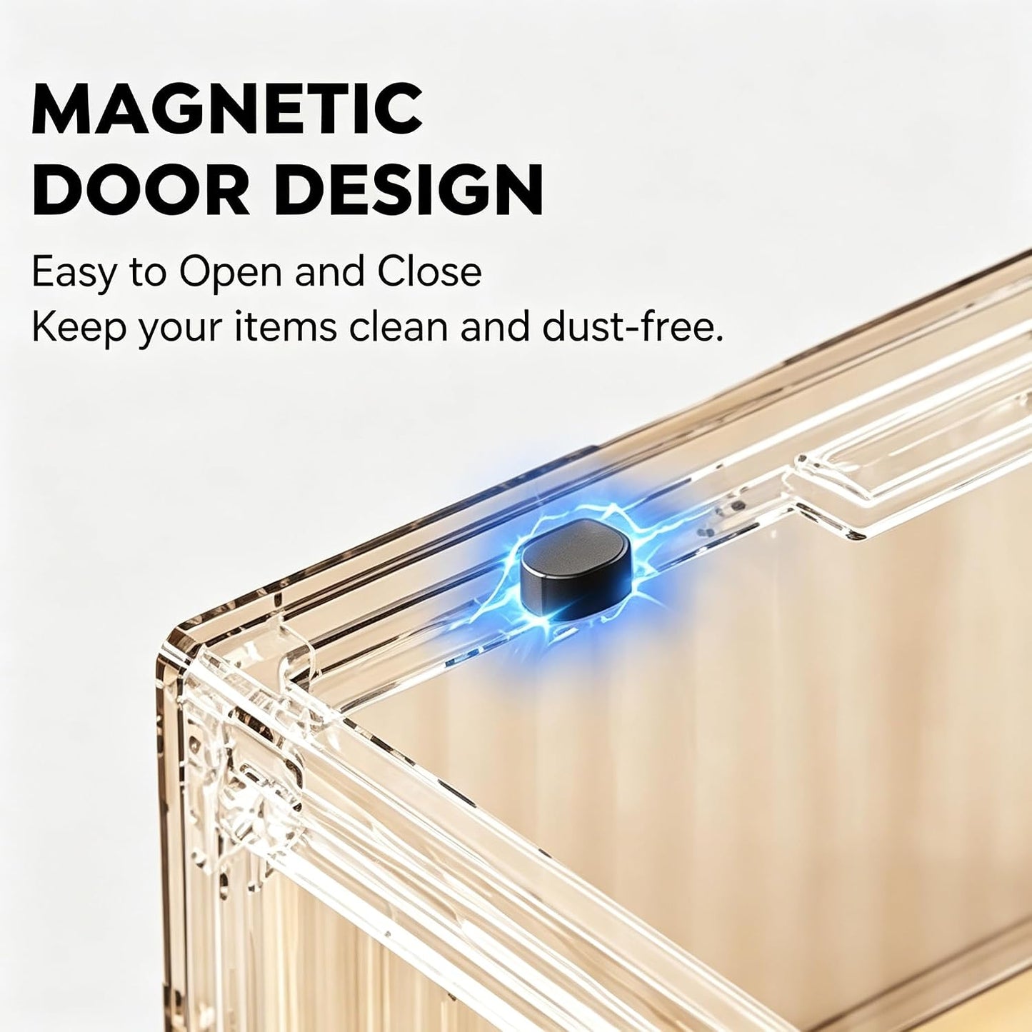 Acrylic Display Case for Collectibles, Stackable Dustproof Display Box with Magnetic Door, Clear Wall Mount or Desktop Showcase Organizer for Action Figures, Model Cars, Toys and Collectibles(Large)