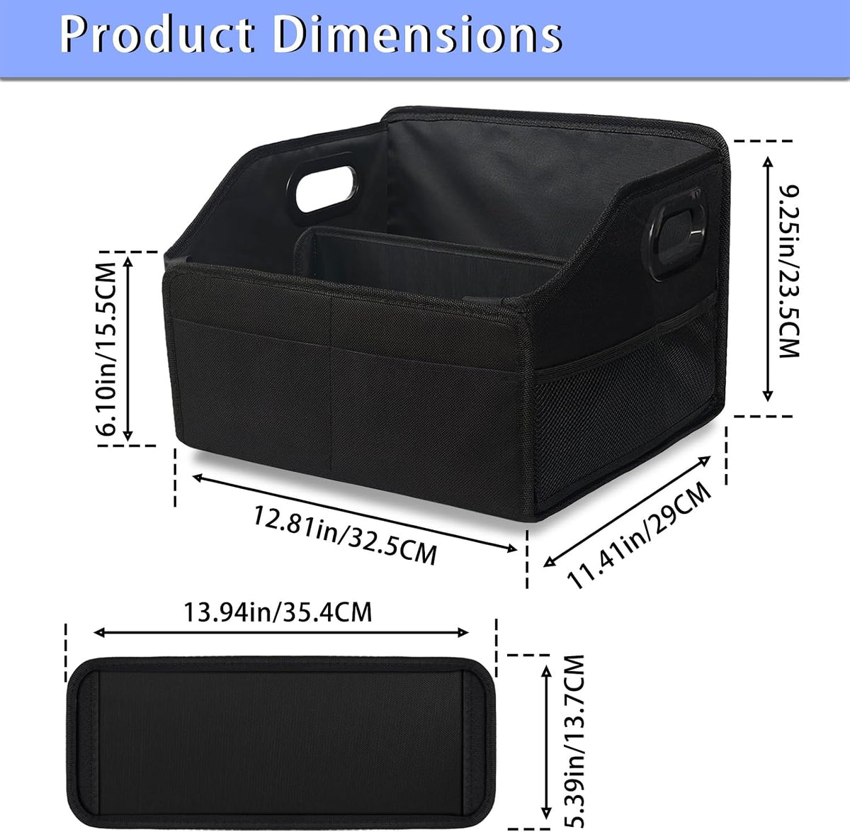 Car Seat Storage Organizer, Passenger Seat Backseat Storage Caddy, Black