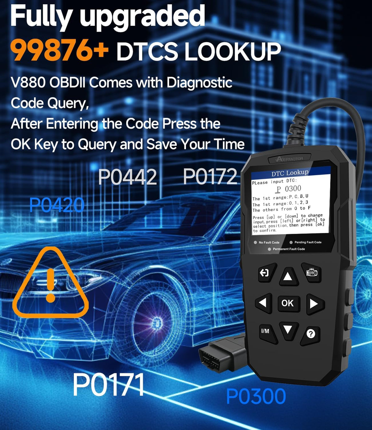 OBD2 Scanner,V880 Check Engine Light Car Code Reader with Reset