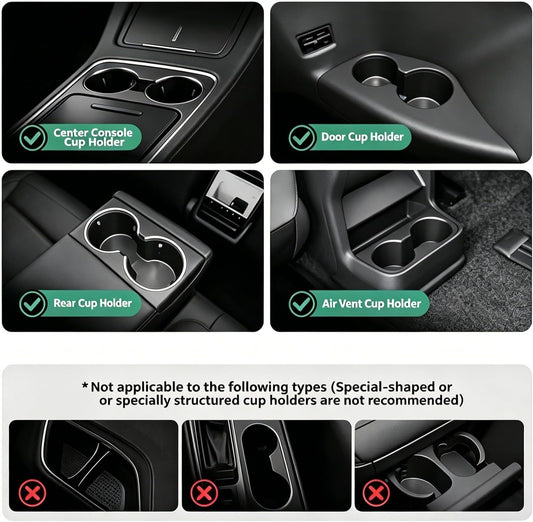 SYDSZ Car Cup Holder Tray, Center Console Mount Car Food Tray Table for Eating, 11 LBS Load Capacity Cup Holder Expander, Universal Car Tray for Drinks, Meals, Laptop, Fits Most Vehicles
