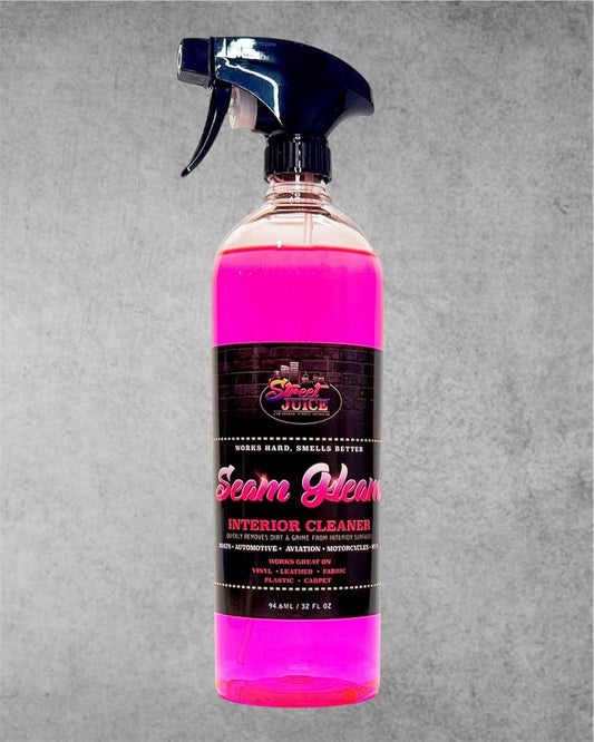 Seam Gleam SG-32 Street Juice Products Interior & Upholstery Cleaner Safe Leather, Vinyl, Plastics, Trim, Carpet, Fabric & More Car, Truck, Boat, Home 32 Fl Oz