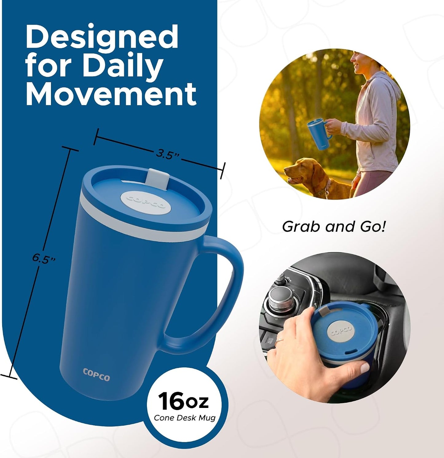 Copco Cone Cone Desk Mug - Blue 16 Oz