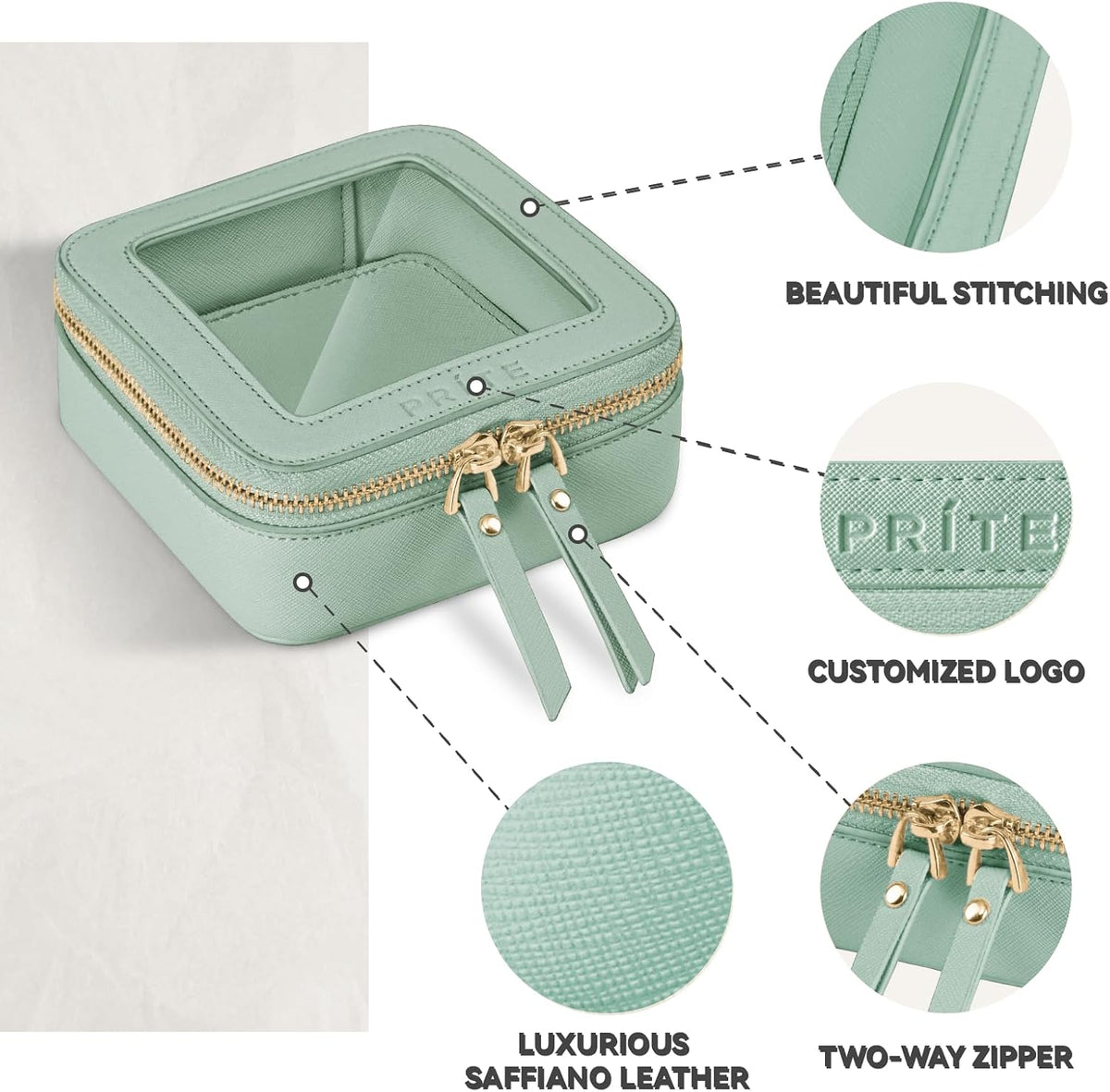 Prite Clear Makeup Bag Small Travel Cosmetic Case Toiletry Bag for Women