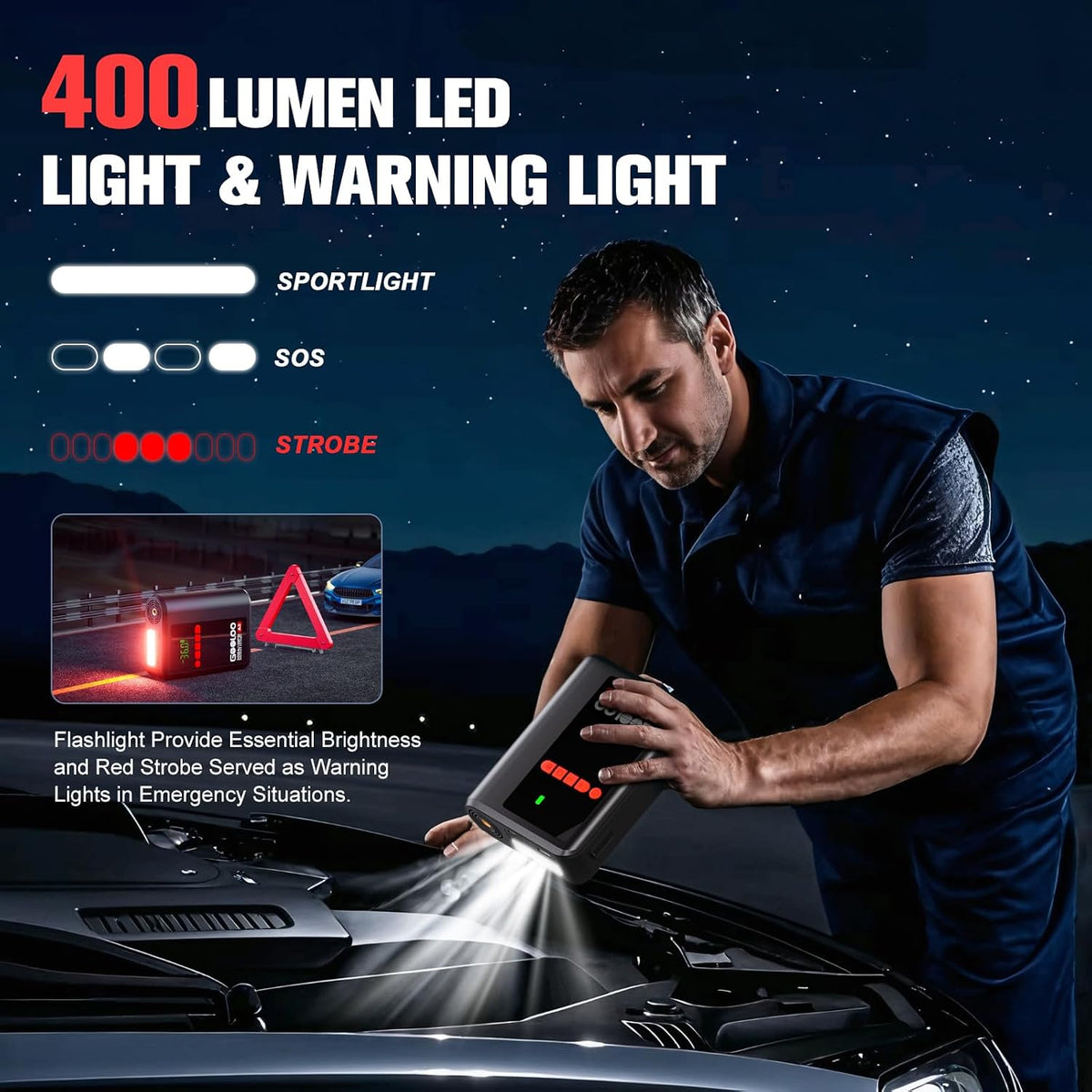 GOOLOO A2 Jump Starter with Air Compressor (2000A & 150 PSI) - 12V Vehicle