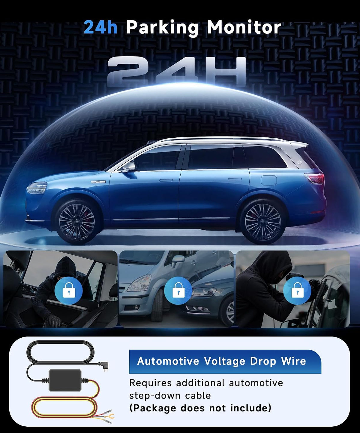 3 Channel Dash Cam 360° Front and Rear Inside, 2.5K Car Camera Recorder, 3.16 Inch Screen with WiFi GPS, Low-Light Night Vision, G-Sensor, 24/7 Time-Lapse Parking Loop Recording