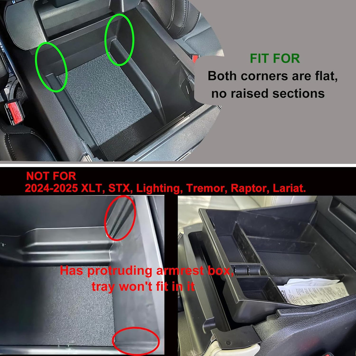 Zxiaochun Center Console Organizer for 2021-2024 Ford F150 Accessories