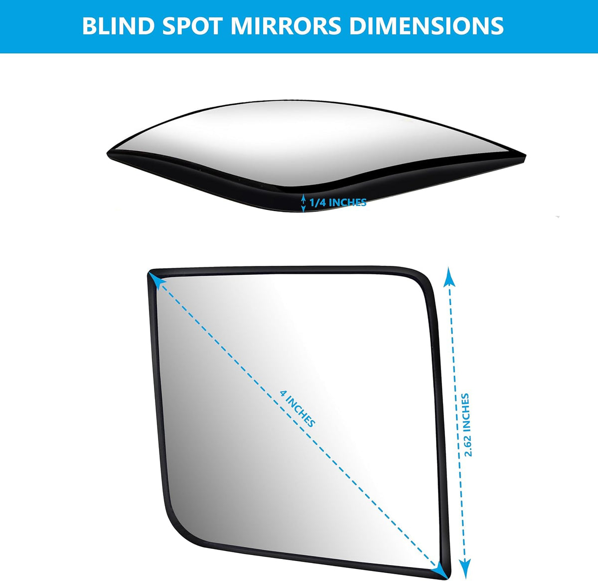 Convex Stick On Custom Fitted Blind Spot Mirrors Compatible With 2018-2026 Jeep Wrangler JL/JLU & 2018-2026 Jeep Gladiator JT- Engineered to Provide A Wider View