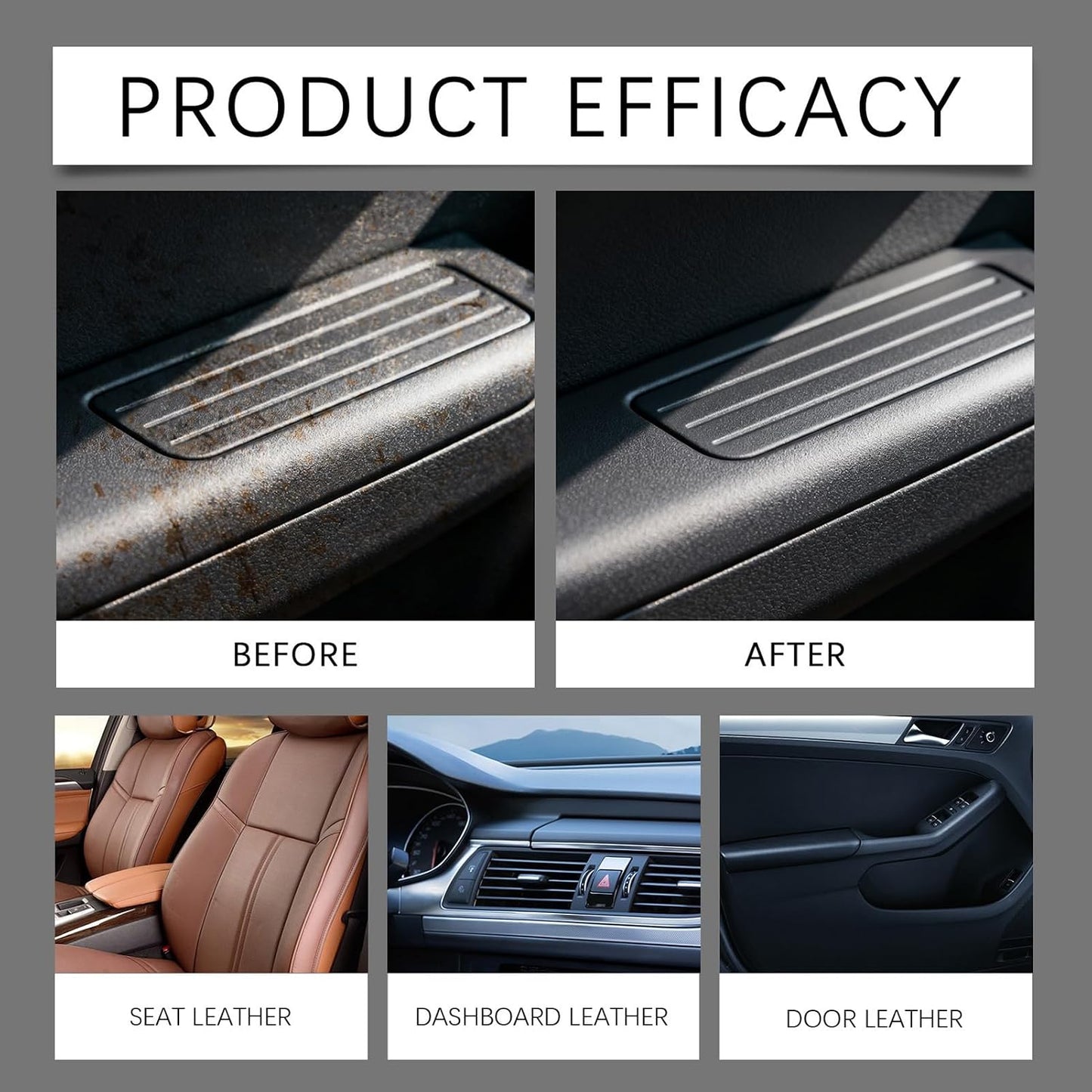Car Leather Cleaner 100ml Long-Lasting All Purpose Agent with Sponge | Car Fabric Cleaner for Vehicle Truck Convertible Garage Home Underseat Roof Ceiling Dashboard Components