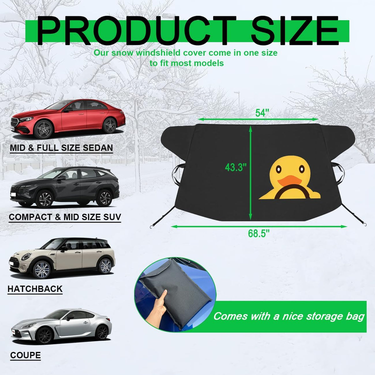 Car Windshield Cover,Car Windshield Protector for Ice and Snow,69'' x 43''