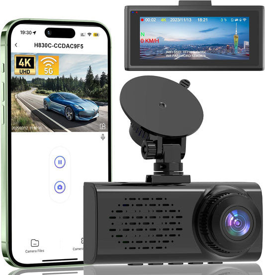 4K Dash Cam Front, 2160P Dash Camera for Cars, No SD Card
